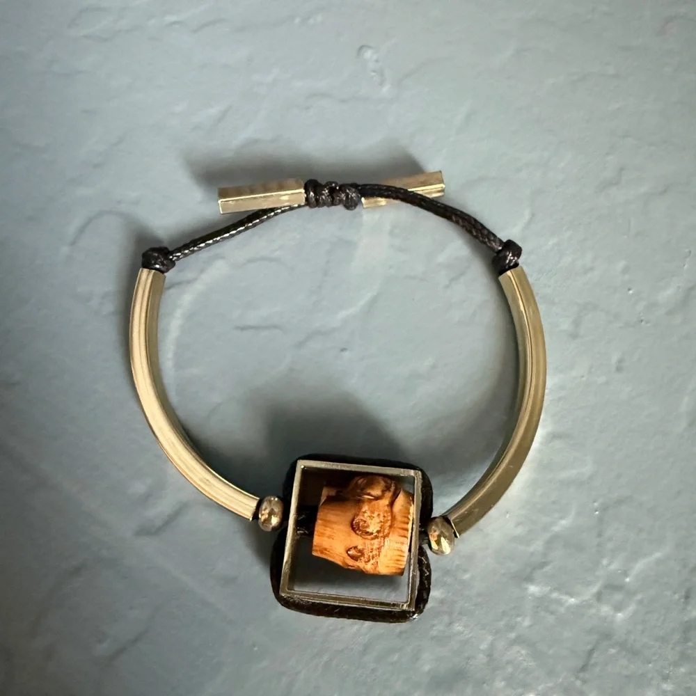 Gold and Black Wood/Gold Bracelet